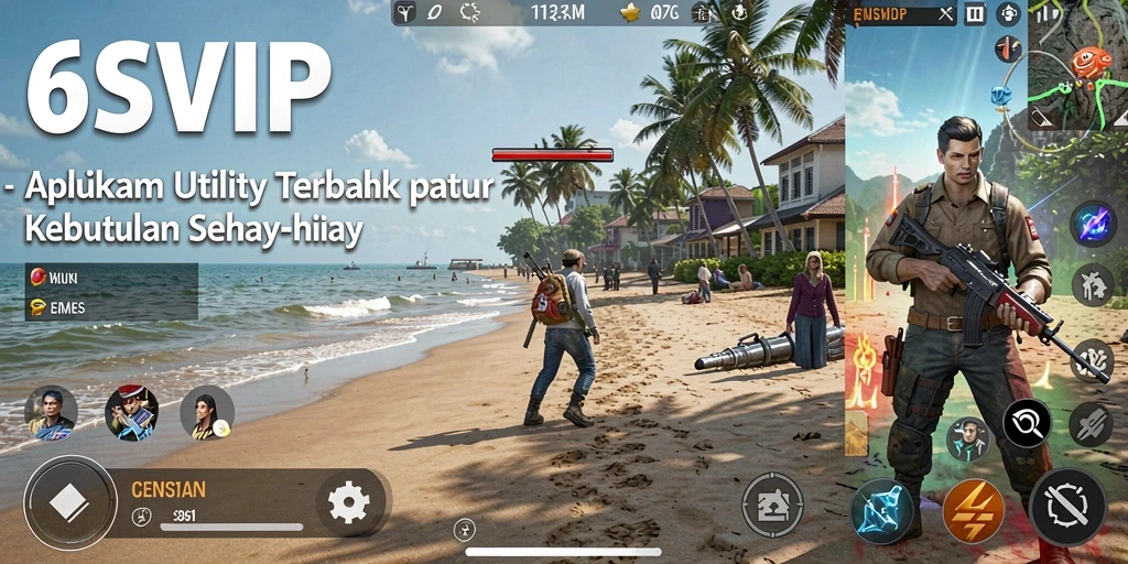 Screenshot utama 6SVIP menampilkan berbagai fitur utility yang mudah diakses.