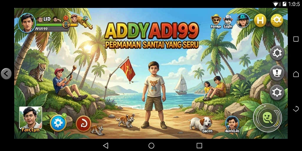Screenshot utama ADI99 menunjukkan gameplay yang menarik dan penuh warna.