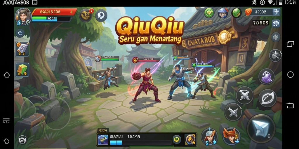 Tampilan gameplay seru dalam AVATAR808 selama pertandingan QiuQiu.