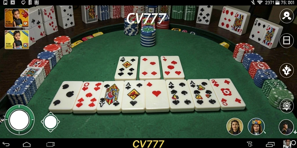 Tampilan gameplay seru dalam permainan Domino CV777.