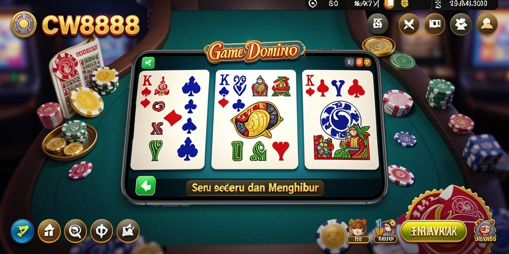 Screenshot gameplay CW8888 yang seru dan menantang dalam permainan Domino.