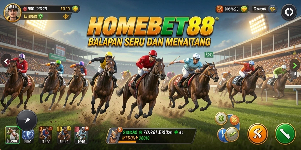 Gameplay seru dari HOMEBET88 dengan aksi balapan yang menegangkan.