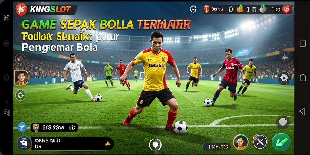 Tampilan gameplay menarik dari KINGSLOT, penuh aksi sepak bola.
