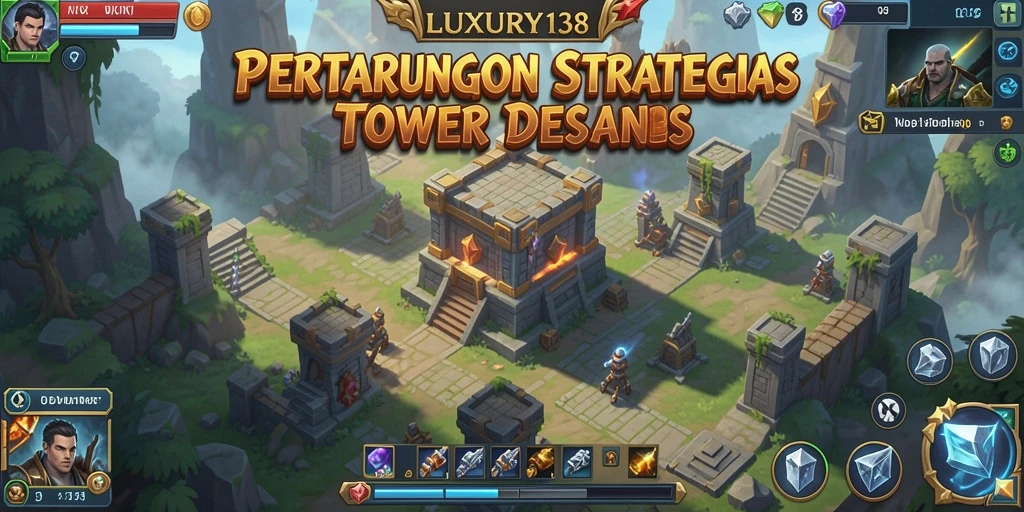 Screenshot LUXURY138 memperlihatkan pertarungan strategis di tower defense.