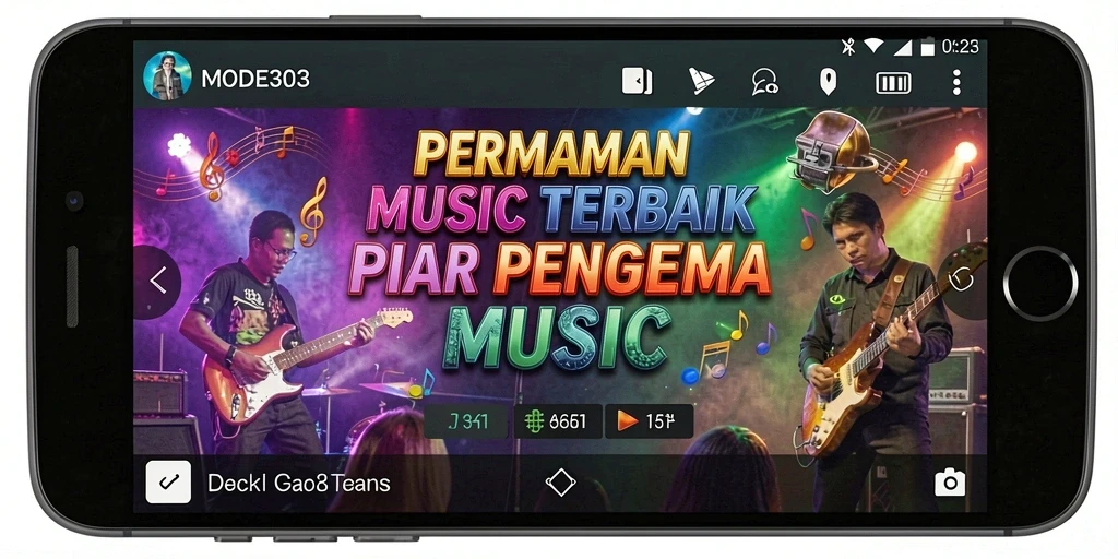 Gameplay MODE303 yang seru dengan berbagai lagu menarik.