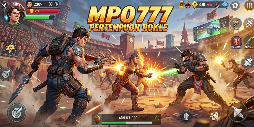 Tangkapan layar MPO777 menampilkan aksi mendebarkan di arena Battle Royale.