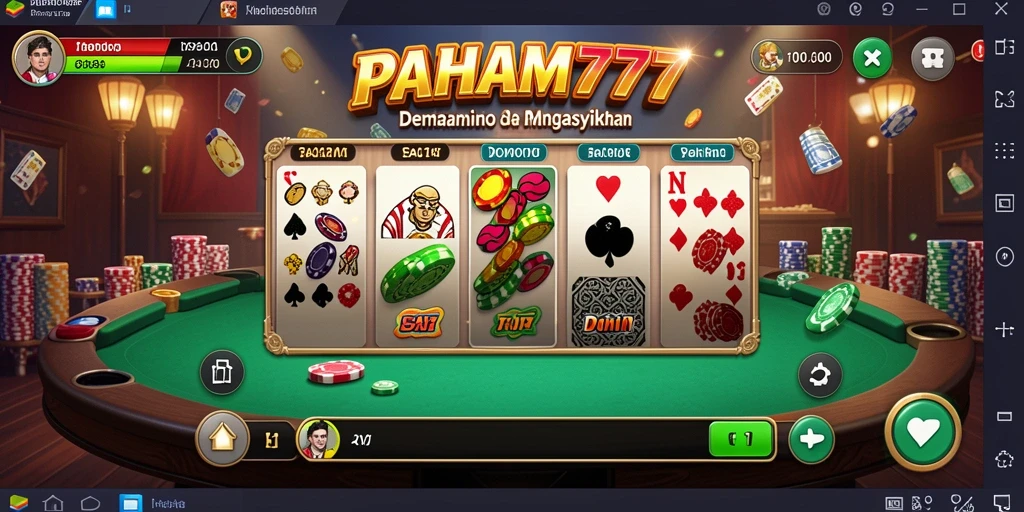 Tampilan permainan Domino yang seru dan interaktif di PAHAM777.