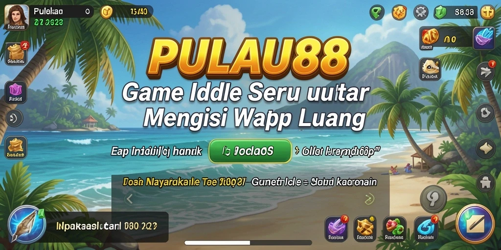 Screenshot utama gameplay PULAU88 yang menampilkan karakter dan aktivitas Idle.