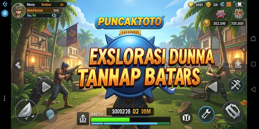Tampilan gameplay PUNCAKTOTO yang menampilkan eksplorasi dunia yang luas.