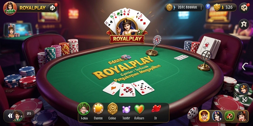 Tampilan gameplay poker yang seru dan interaktif di ROYALPLAY.