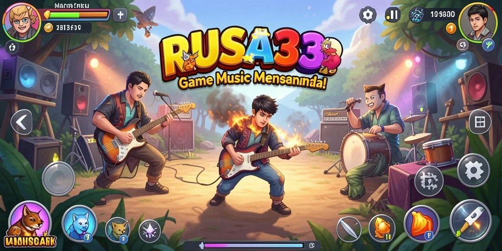 Screenshot gameplay RUSA33 menunjukkan antarmuka yang interaktif dan penuh warna.