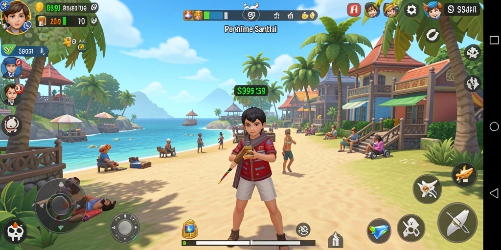Tampilan gameplay S9S9 yang cerah dan menghibur.