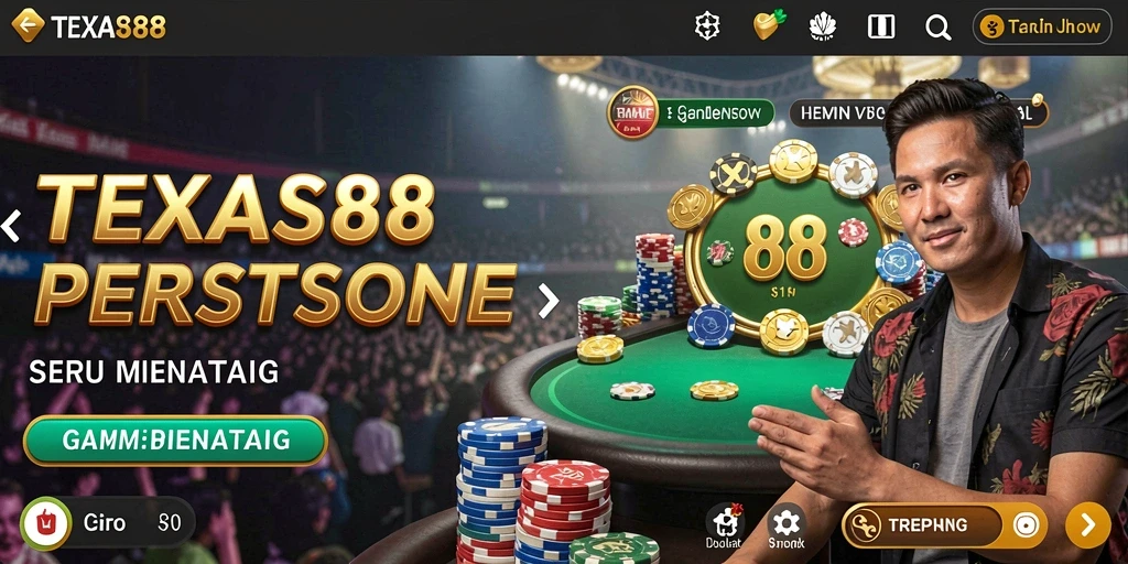 Tampilan gameplay poker di TEXAS88 yang seru dan mendebarkan.