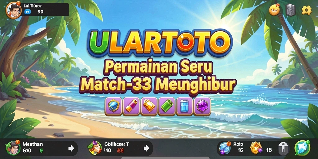Tampilan seru gameplay ULARTOTO dalam permainan Match-3.