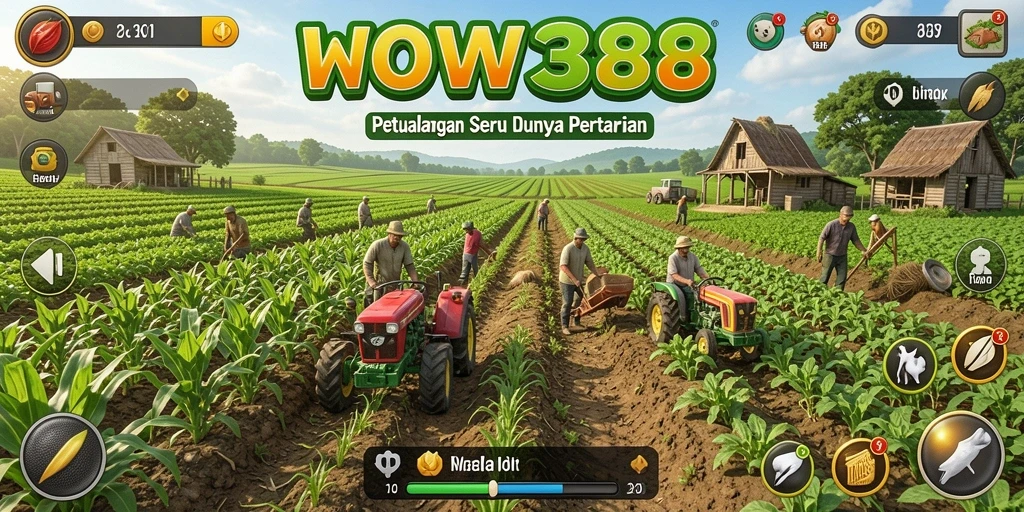 Screenshot WOW388 menampilkan aksi seru dalam bertani.